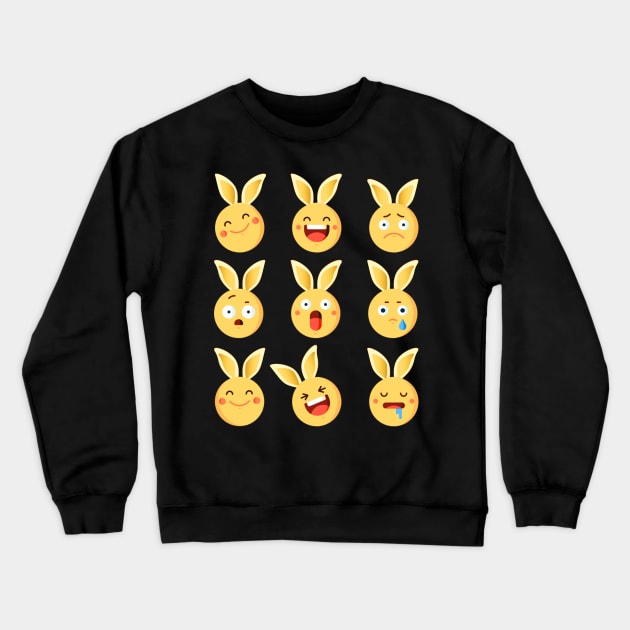 Cute and Easter Bunny Emoji Tee 2018 Easter Day Crewneck Sweatshirt by CarleyMichaels